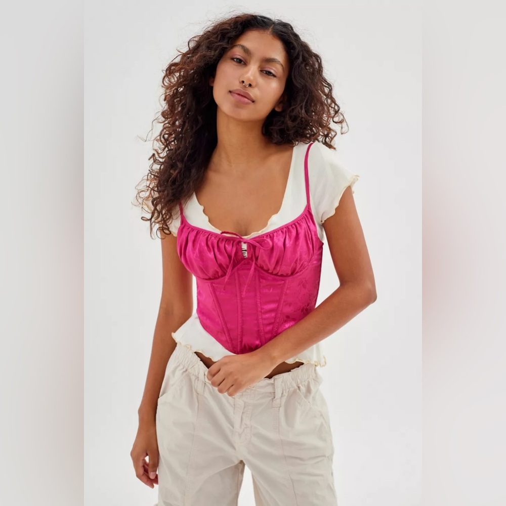 Urban Outfitters Out From Under Devon Satin Corset - Picture 2 of 11